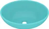vidaXL oválne umývadlo Matt Light Green 40x33 cm Keramika Náhľad obrázku produktu 1