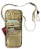 An open neck pouch with a passport, map, and other documents inside, lying on a white background. Anteprima dell’immagine prodotto