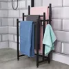 Schwarzer, freistehender Handtuchhalter mit 3 Stangen und 2 Produktbild-Vorschau 4