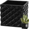 KOTARBAU® Blumentopf Keramik glasiert Quadratisch Schwarz Produktbild-Vorschau 1