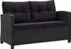vidaXL 2-miestna záhradná pohovka s vankúšmi čierna 124 cm Náhľad obrázku produktu 7