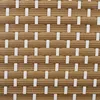 A close-up view of a woven rattan material with alternating brown and white strands. Voir les images du produit