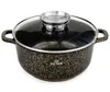 A black pot with gold speckles and a glass lid, set against a white background. Náhled obrázku produktu