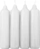 Four white candles are lined up against a white background. Produktbild-Vorschau