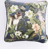 Wendekissen Samt Affe Blumen Vogel blau 50x50cm Produktbild-Vorschau 1