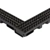 A close-up, angled view of a black drainage channel system, forming an L-shape, against a white background. Anteprima dell’immagine prodotto