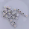 Perles pour lettres, 30 pièces, 6x6 mm, blanches avec or, Voir les images du produit 1