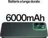 A smartphone is shown with text highlighting its battery capacity and a feature. Produktbild-Vorschau