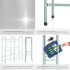 Collage of images showing features of a metal shelving unit, including its construction, feet, and how to load it. Náhled obrázku produktu