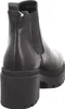 A black leather Chelsea boot with a thick platform sole, shown from the back. Produktbild-Vorschau