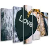 5-teiliges leinwandbild liebe herz holz inschrift 150x100 Produktbild-Vorschau 1