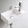 Umywalka Nablatowa Prostokątna Ceramiczna Biała Stawiana Na Podgląd zdjęcia produktu 10