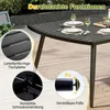 Stół ogrodowy COSTWAY z metalu dla 6 osób, 160 x 90 cm, Podgląd zdjęcia produktu 7