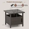 Diagram showing the dimensions and weight capacity of an outdoor table. Podgląd zdjęcia produktu
