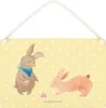 Mr. & Mrs. Panda Schild Hasen Muschel DIN A4 - Gelb Pastell Produktbild-Vorschau 1