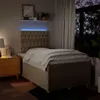 vidaXL Boxspringbett mit Matratze Creme 120x200 cm Stoff Produktbild-Vorschau 4
