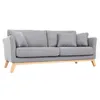 Miliboo - Sofa skandinavisch 3 Plätze Hellgrau Holzbeine Produktbild-Vorschau 3