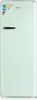A light green retro-style refrigerator is shown against a white background. Produktbild-Vorschau