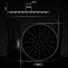 Diagram showing the dimensions and design of a round shower head. Produktbild-Vorschau