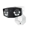 A white and black Reolink Duo 2 PoE security camera with dual lenses and LED lights, mounted on a white bracket against a white background. Podgląd zdjęcia produktu