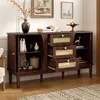 Mueble aparador Merax de 140 cm, armario de ratán con 3 Vista previa de la imagen del producto 8