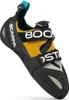 Boostic R Kletterschuhe von Scarpa in Schwarz und Gelb mit zwei Klettverschlüssen. Produktbild-Vorschau