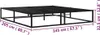 A black metal bed frame with dimensions indicated. The frame is displayed from a low, diagonal angle against a white background. Náhľad obrázku produktu
