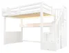 Lit superposé en bois 90x200, avec rangements intégrés, Voir les images du produit 16