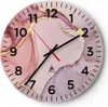 Wanduhr - Rund - Glasuhr - Abstraktion Marmor Rosa - Produktbild-Vorschau 1