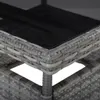 vidaXL Table de jardin Gris Poly rotin et verre Voir les images du produit 3