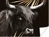 MuchoWow® Poster Schottischer Highlander - Blätter - Gold Produktbild-Vorschau 1