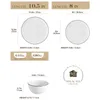A diagram showing the dimensions and capacities of different pieces of tableware, with a brand logo. Produktbild-Vorschau