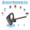 A marketing image showing a Bluetooth headset and its compatibility with various devices. Podgląd zdjęcia produktu