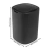 A black smart sensor trash can with dimensions indicated. Voir les images du produit