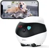 A robot pet toy is shown next to a smartphone displaying a video feed of a dog and cat. Náhled obrázku produktu