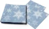 Servietten Papier 33x33cm 3-lagig mit Schneeflocken Motiv Produktbild-Vorschau 4