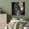 MuchoWow® Wandteppich Wandbehang Frau - Blattgold - Schwarz Produktbild-Vorschau 4