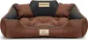 A dog bed with two small pillows and a headrest. Voir les images du produit