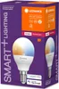 The image shows the packaging of a smart LED light bulb. Náhled obrázku produktu