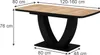 A dining table with dimensions shown. Anteprima dell’immagine prodotto
