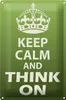 Blechschild Spruch 20x30cm Keep Calm and think on Produktbild-Vorschau 1