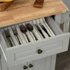 HOMCOM Desserte ilôt de cuisine multi rangements 2 tiroirs Voir les images du produit 8