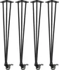 Four black hairpin legs with wheels are arranged in a row against a white background. Produktbild-Vorschau