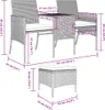 vidaXL 2-Sitzer-Gartensofa mit Tisch & Hocker Poly Rattan Produktbild-Vorschau 7
