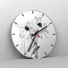 Wanduhr - Rund - Glasuhr - Verwelkt Blumen Monochrom - Produktbild-Vorschau 4