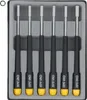 A set of six hex head screwdrivers neatly arranged in a gray case. Produktbild-Vorschau