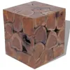 The Living Store Tabouret/Table basse en teck massif Voir les images du produit 2