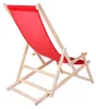 Sonnenliege Armlehne Rot Strand Campingstuhl Holz klappbar Produktbild-Vorschau 4
