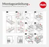 An instructional diagram showing how to assemble a waste bin system. Produktbild-Vorschau