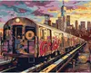peinture par numéros avec cadre Peinture métro 50x40 cm Voir les images du produit 1